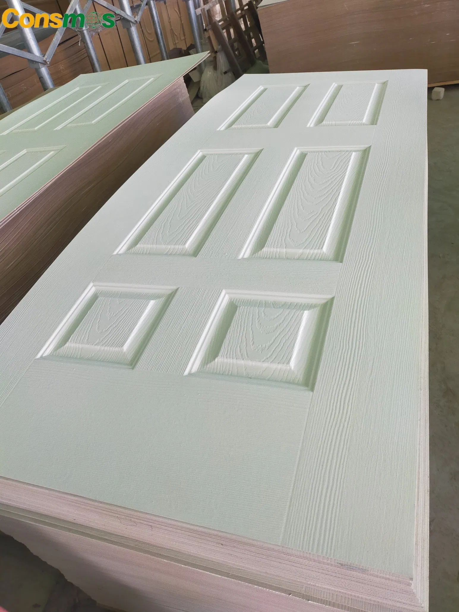 Linyi Consmos HDF Veneer Melamine White/Wooden Door Skin