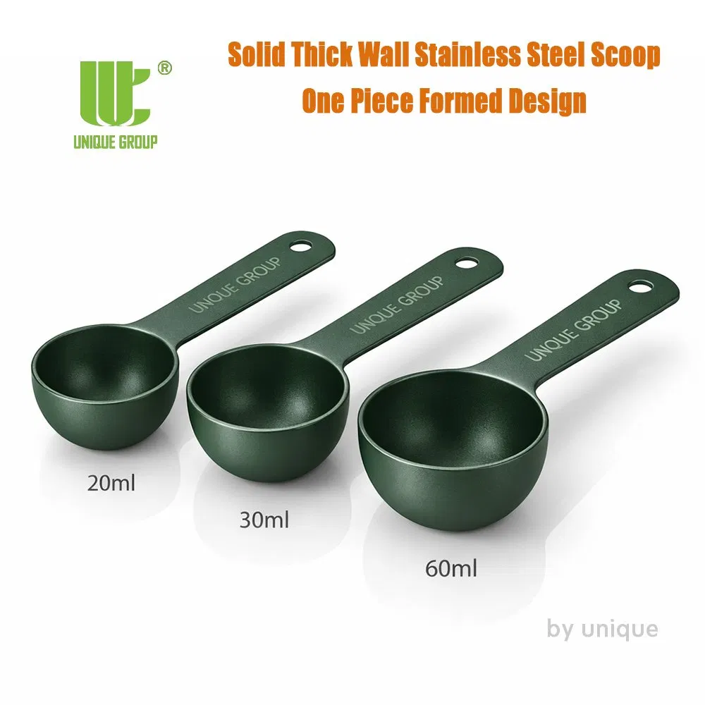 Premium Stainless Steel Measuring Scoop for Protein Coffee Matcha Baking Pet Supplement and Food Ingredient Powder