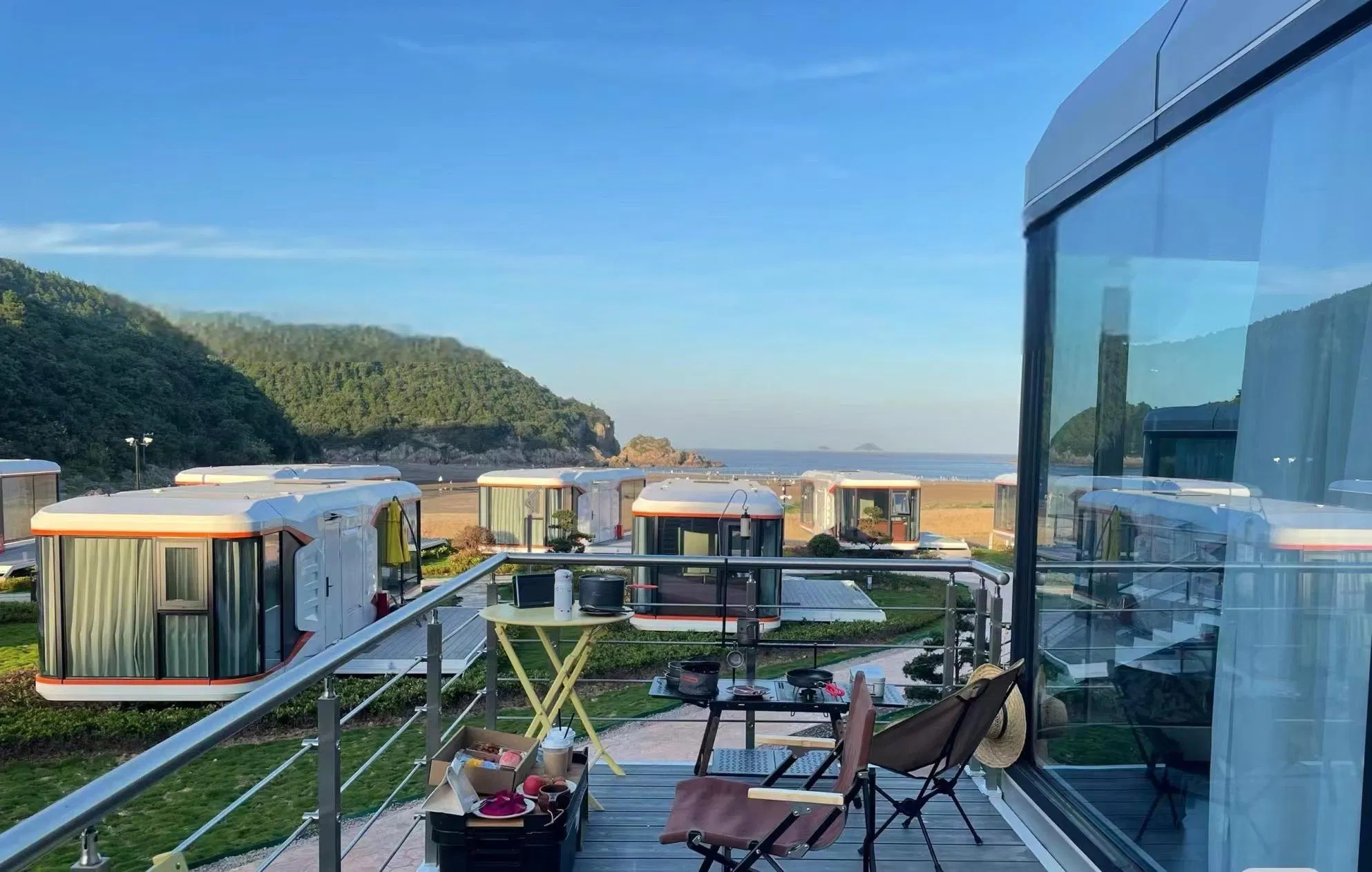 Capsule Container Houses Mobile Wheels Modular Other Portable Prefabricated Tiny Trailer