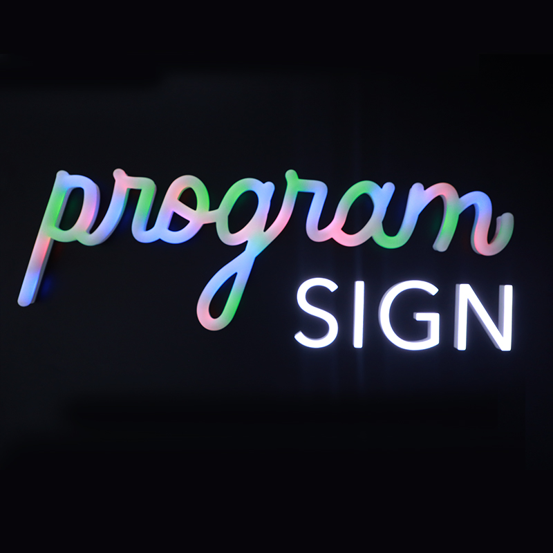 Custom Face Lit Acrylic Illuminated LED Signage with RGB Program for Advertising