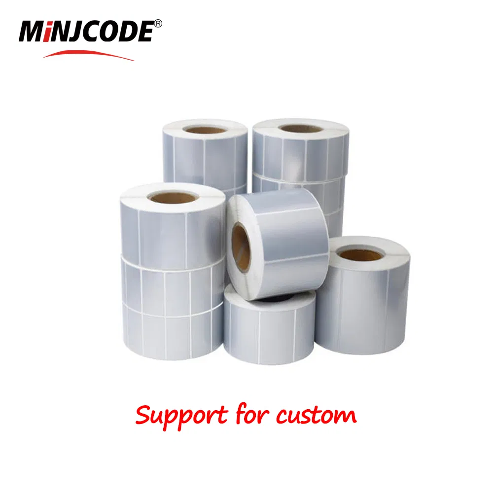 Silvery Silver Label Sticker Silver Self-Adhesive Waterproof Label High Temperature Resistant Silver Bar Code Pet Label