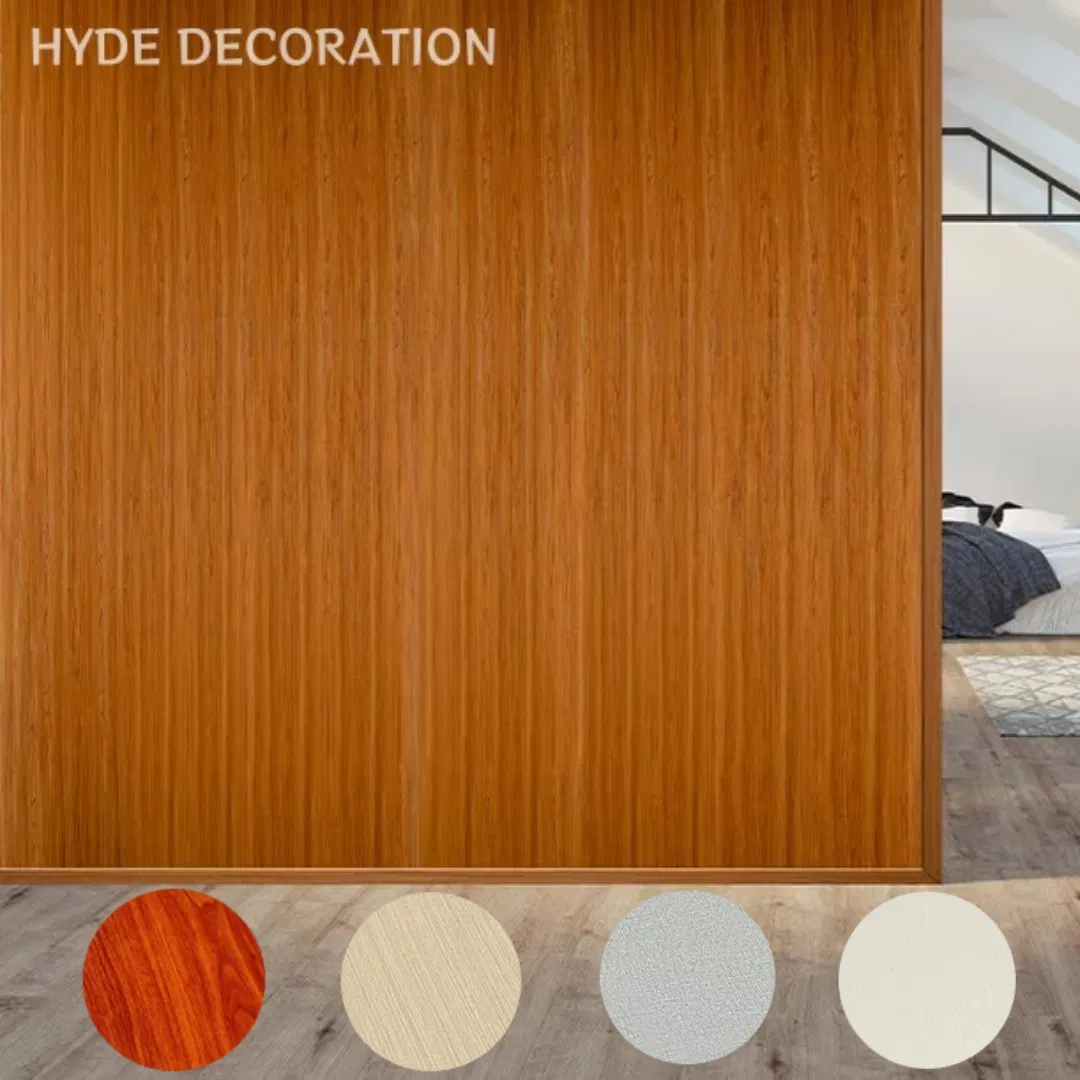 Double-Sided Plastic Tongue and Groove PVC Laminated Panel Wall Partition for Bedroom Living Room Bathroom Kitchen