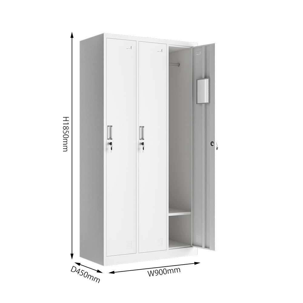 Шкаф металлический для одежды 3 двери офис школа спортзал