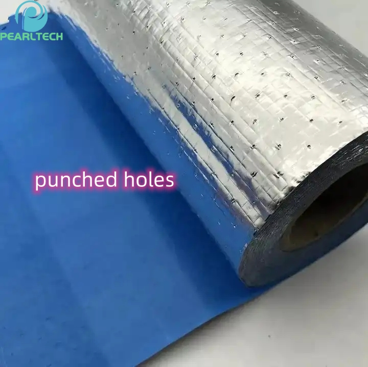 Fireresistant Woven Fabric with Blue Coating to Laminate Aluminum Foil as Roof Sarking Insulation