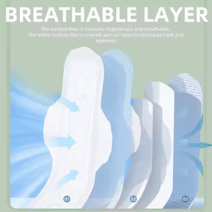 Super Soft Reusable Sanitary Napkins Absorbent Disposable with Organic Cotton Bamboo Organic Material Wholesale China Suppliers
