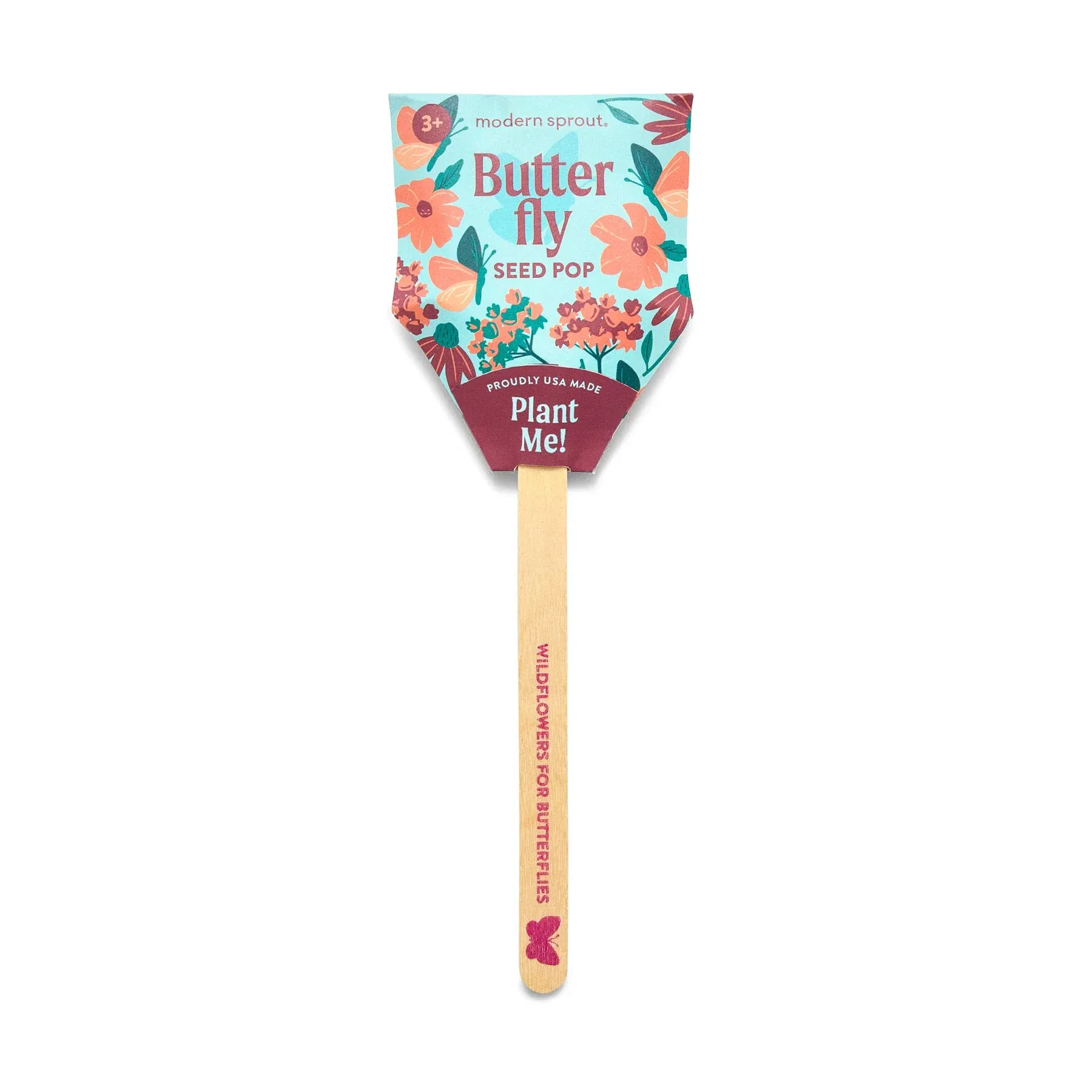 Each Bumble Bee, Butterfly and Song Bird Seed Pop Includes a Curated Selection of Perennial Wildflower Seeds, Clay, Worm-Castings and Planting Instructions.