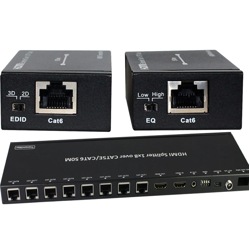 Разветвитель HDMI 1x8 с удлинителем