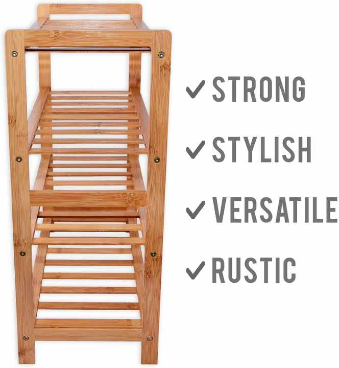 Bamboo Household Living Room Entrance Door, 4th Floor Shoe Rack