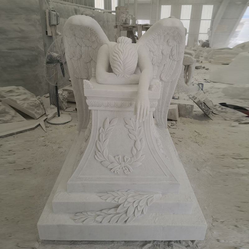 Graveyard Memorial Gravestone Stone Monument Marble Stone Praying Angel Sculpture Tombstone
