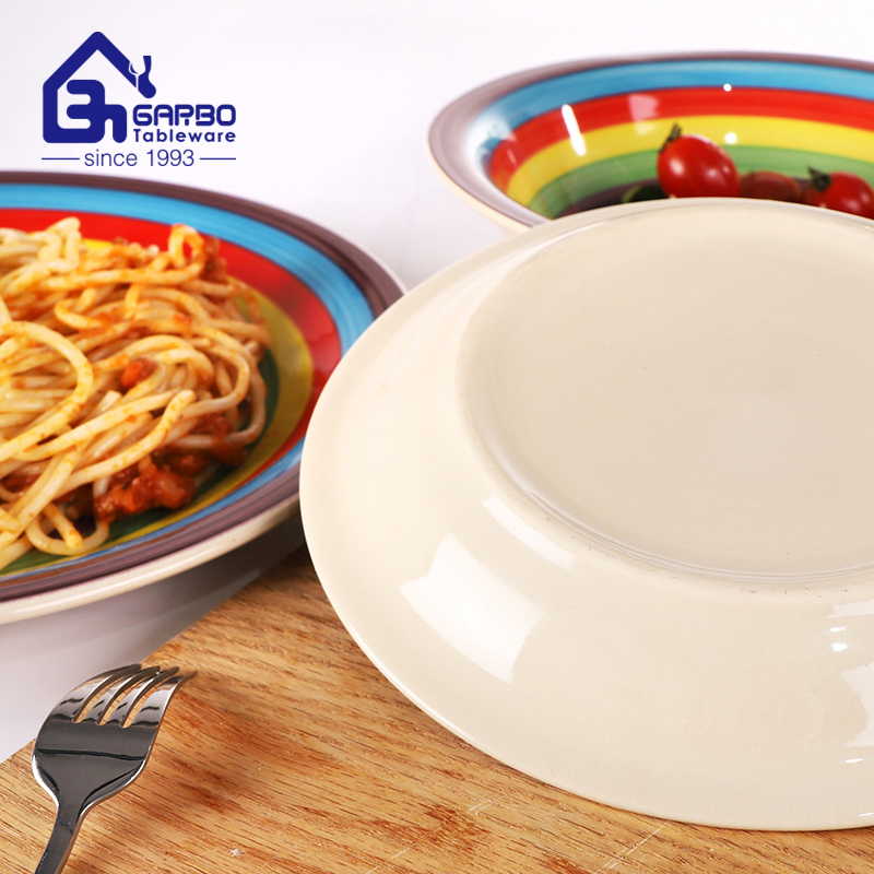 Factory Wholesale Ceramic Soup Bowl Hand-Painted 7 Inch Salad Bowl Rice Bowl Stoneware Bowls for Home Restaurant Hotel