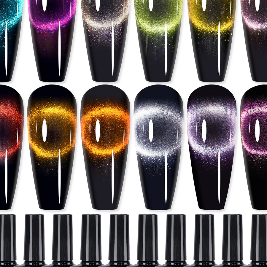 Hot Selling Diamond Crystal Glitter Cat Eye Nail Gel Non Wipe Polish ODM Private Label