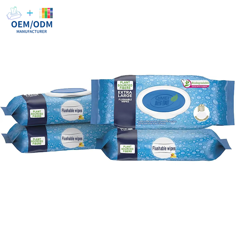 OEM Wholesale 100% Biodegradable Flushable Material Pure Water Wet Tissue Toilet Flushable Wipes with Private Label