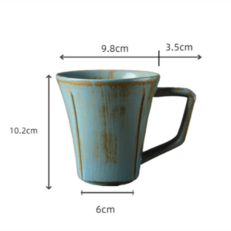 Handcrafted Earthenware Coffee Cup with Unique Heat Transfer Design