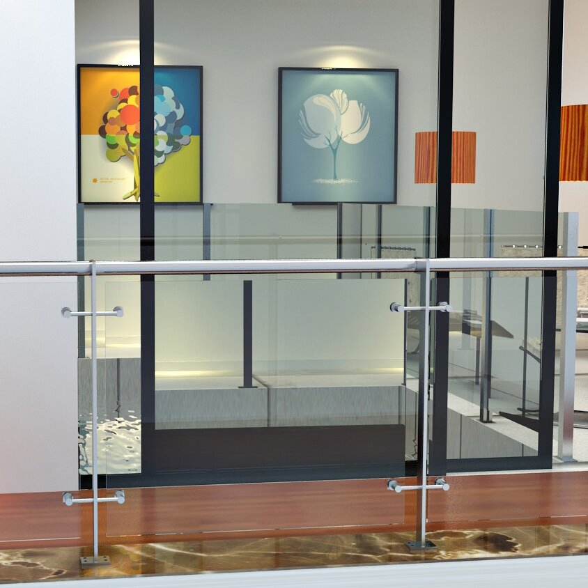 Frosted Privacy Stainless Steel Tempered Glass Handrail for Balcony Balustrade (DMS-B2117)