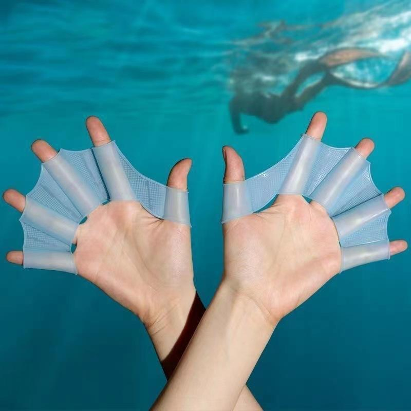 Silicone Swimming Fins Flipper Swim Pool Sport Professional Training Finger Hand Webbed Gloves