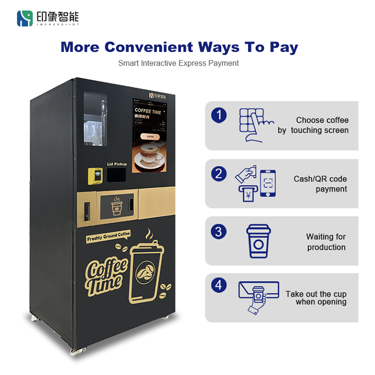 Imt Automatic Hot and Iced Freshly Ground Coffee Vending Machine with Coin Operator