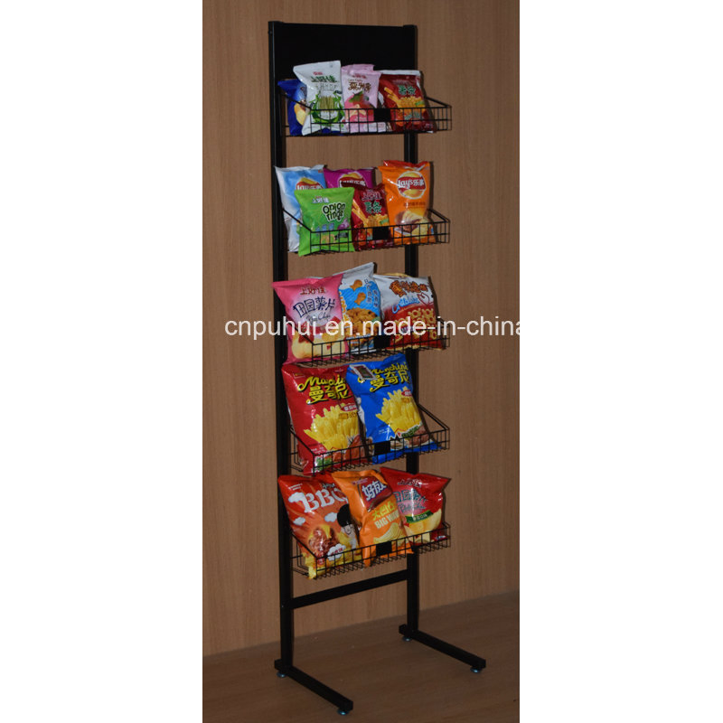 Single Sided Blister Packages Gloves Floor Standing Metal Display Rack (PHY374)