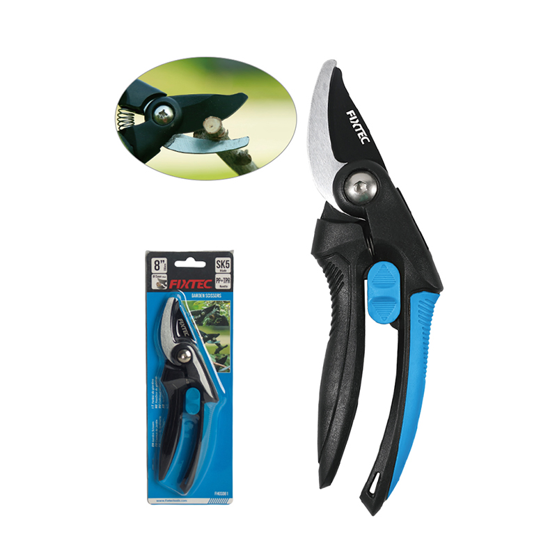 Fixtec Gardening Scissors Hand Pruner Premium Sk5 PP+TPR Handle Blade 8" Prunning Shear