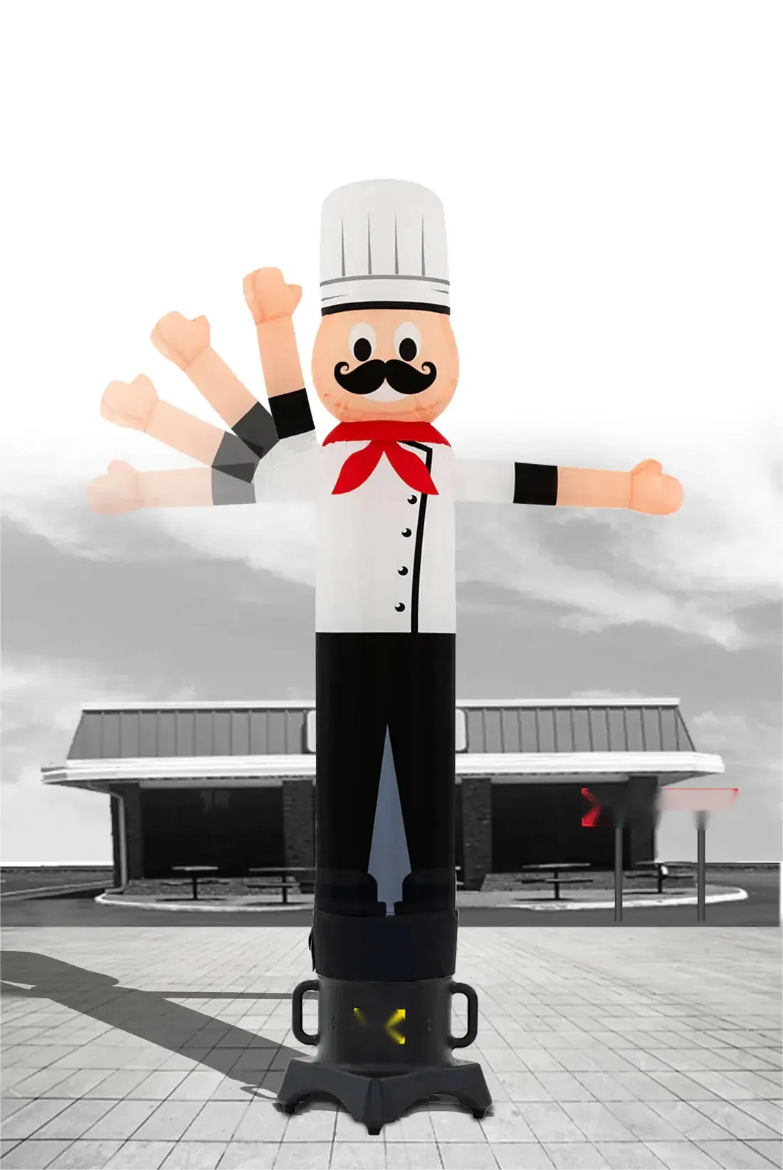 Inflatable Chef Air Dancer for Restaurant Advertising, Custom Inflatable Waving Hand Chef