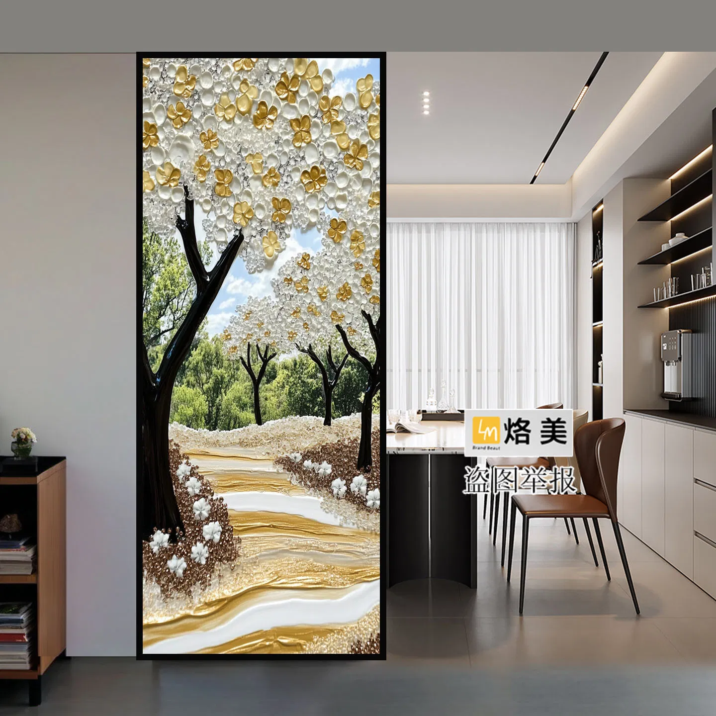 Art Glass Living Room Partition Paneltoilet Partitionblock The Entrance Decoration Paintingscenery Painting