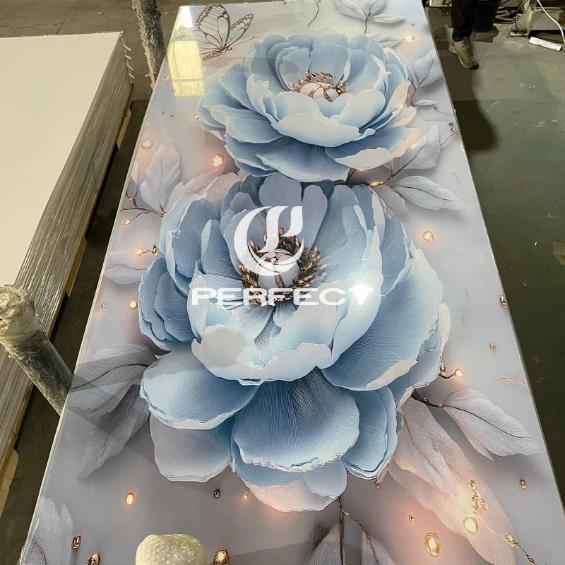 High Surface Gloss, Three-Dimensional Effect, Scratch-Resistant, Wear-Resistant, Easy to Install. High-Quality PVC Marble Sheet, Suitable Interior Decoration.