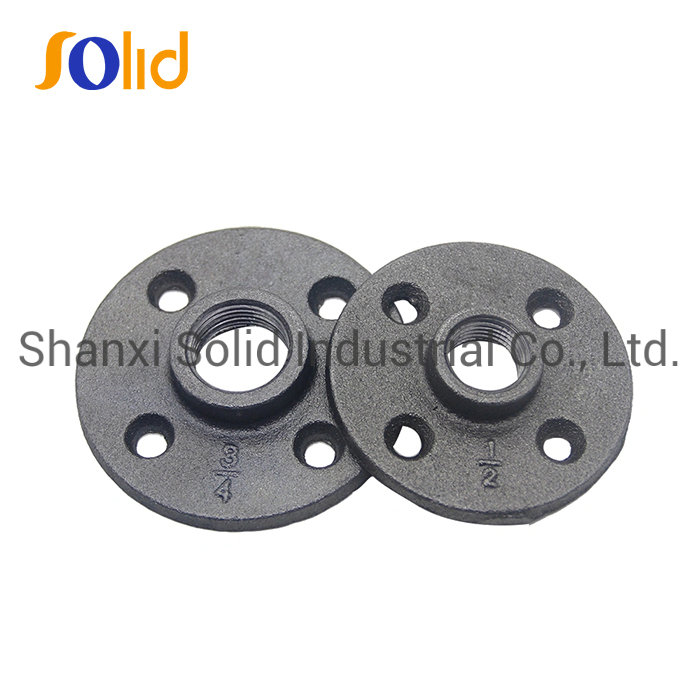 4 Bolt Holes Female NPT Thread Galvanized Malleable Iron Round Floor Flange