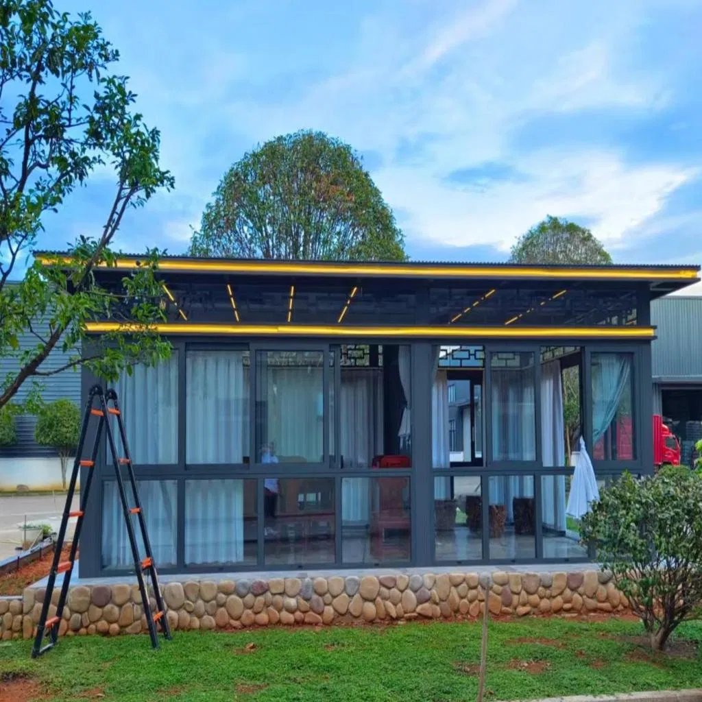 19. Wholesale High Quality Roof Retractable Safety Hollow Toughened Glass Aluminum Frame Glass Sunrooms Conservatory Sunroom for Garden Outdoor House Gym Office