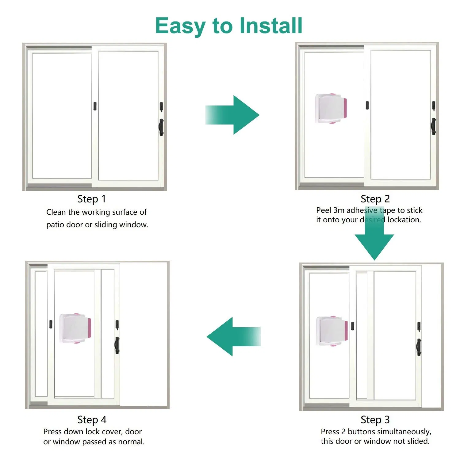 Glass Door Slide Window Locks Kids Proof Closet Doors Baby Safety Lock