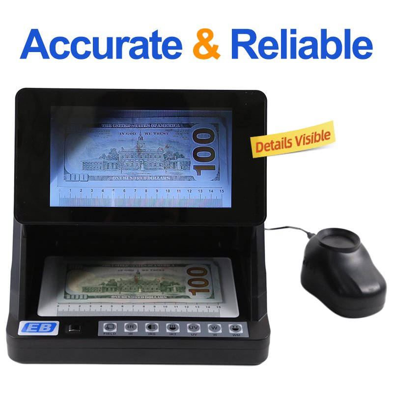 DC-818 Multi-Spectral Banknote Detector with 7-inch HD Display for Global Currency Verification Watermark Fluorescence Infrared Magnetic Detection