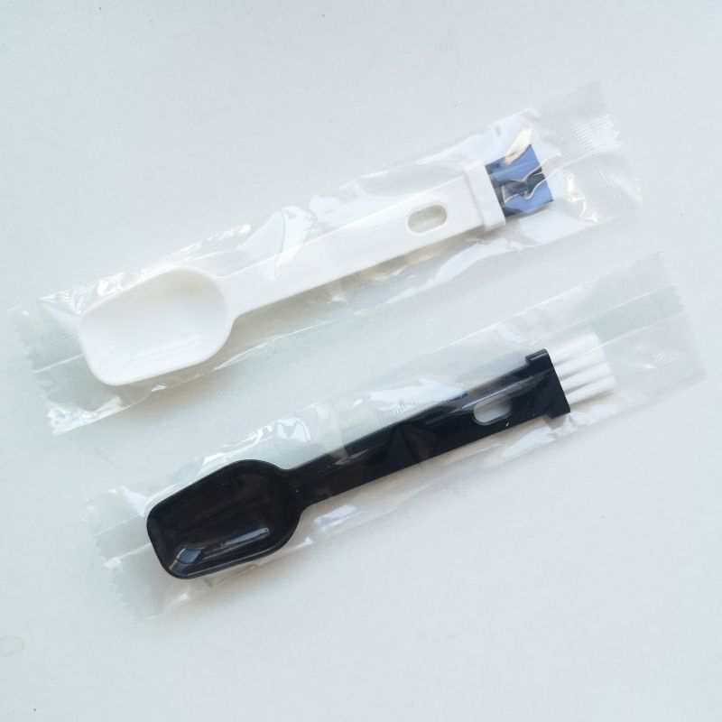 Espresso Coffee Machine Brush Cleaner with Spoon Coffee Grinder Burr Blades 2 in 1 Using Brushes