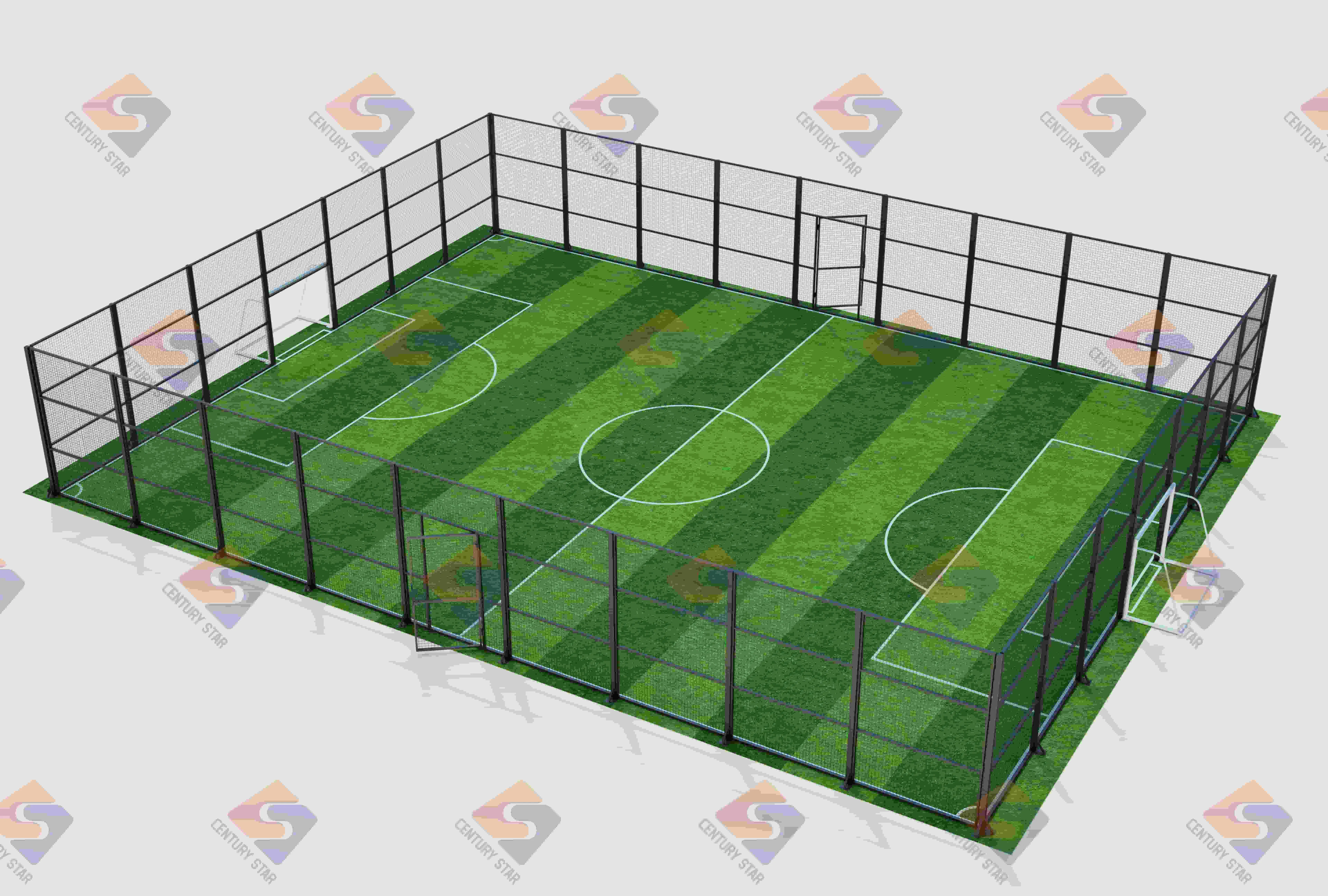 Galvanized Chain Link Soccer Fence Outdoor Football Field Barrier Mesh Heavy Duty Sports Court Fencing