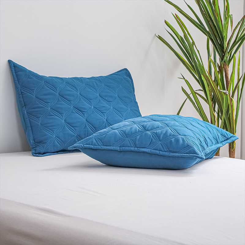 ODM/OEM Polyester Home Textile 3 Pieces Sheet Set Bedding Set Blue Bed Cover Queen Size Bedspread with Pillow