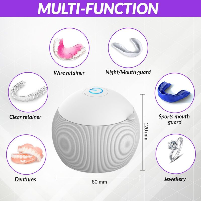 New Household USB Mini Small Portable Jewelry Cleaning Machine Dental False Teeth Aligner Retainer Denture Ultrasonic Cleaner