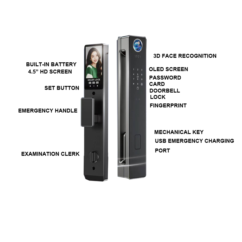 3D Face Unlock Real Time Intercom Smart Door Lock
