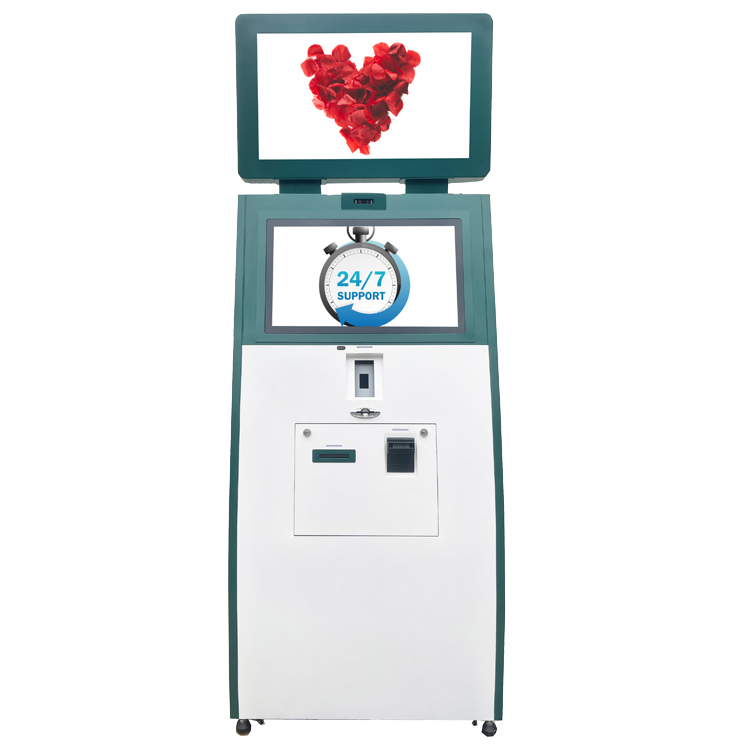 Netoptouch 2 Monitors Customize Automatic Windows Card Dispenser Self Service Check-in Kiosk for Hotel