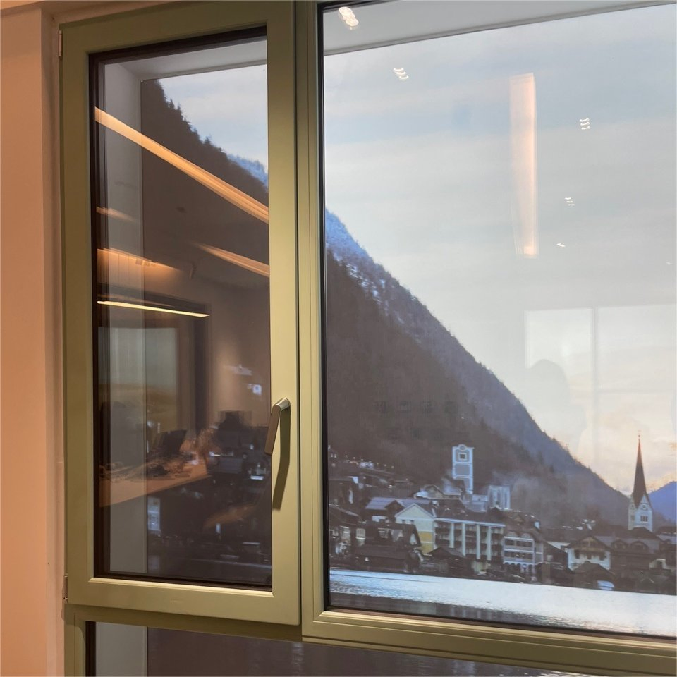 Thermal Break Wood Clad-Aluminum Casement Window with Powder Coated for Luxury Residence