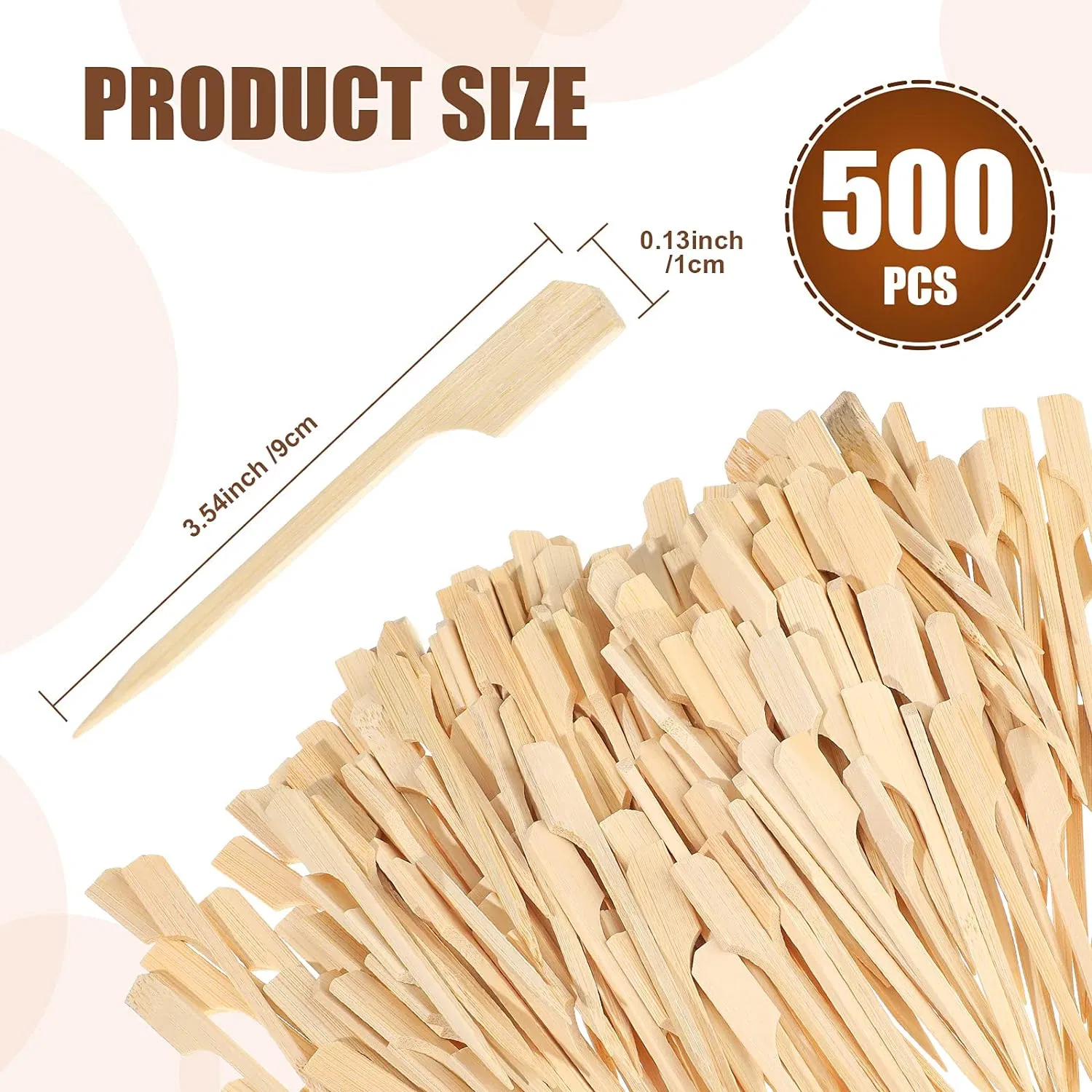 Customize Logo 9/12/15cm Bamboo Paddle Barbeque Grill Burger Skewer Pick Teppo Skewer