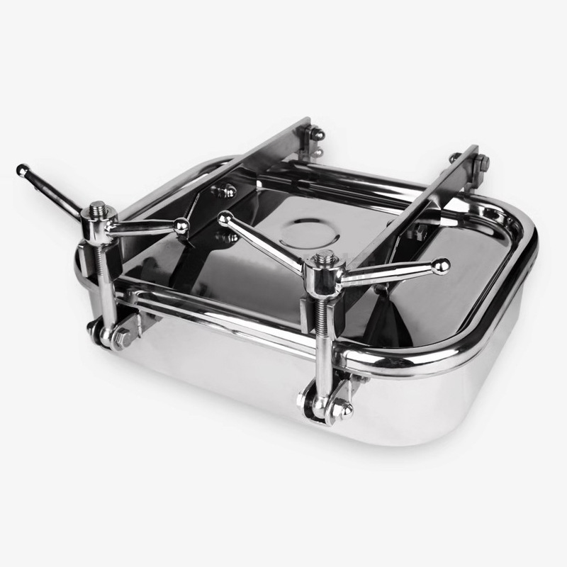 Sanitary Stainless Steel SS304 SS316L Square Shape Cover Beer Tank Manway