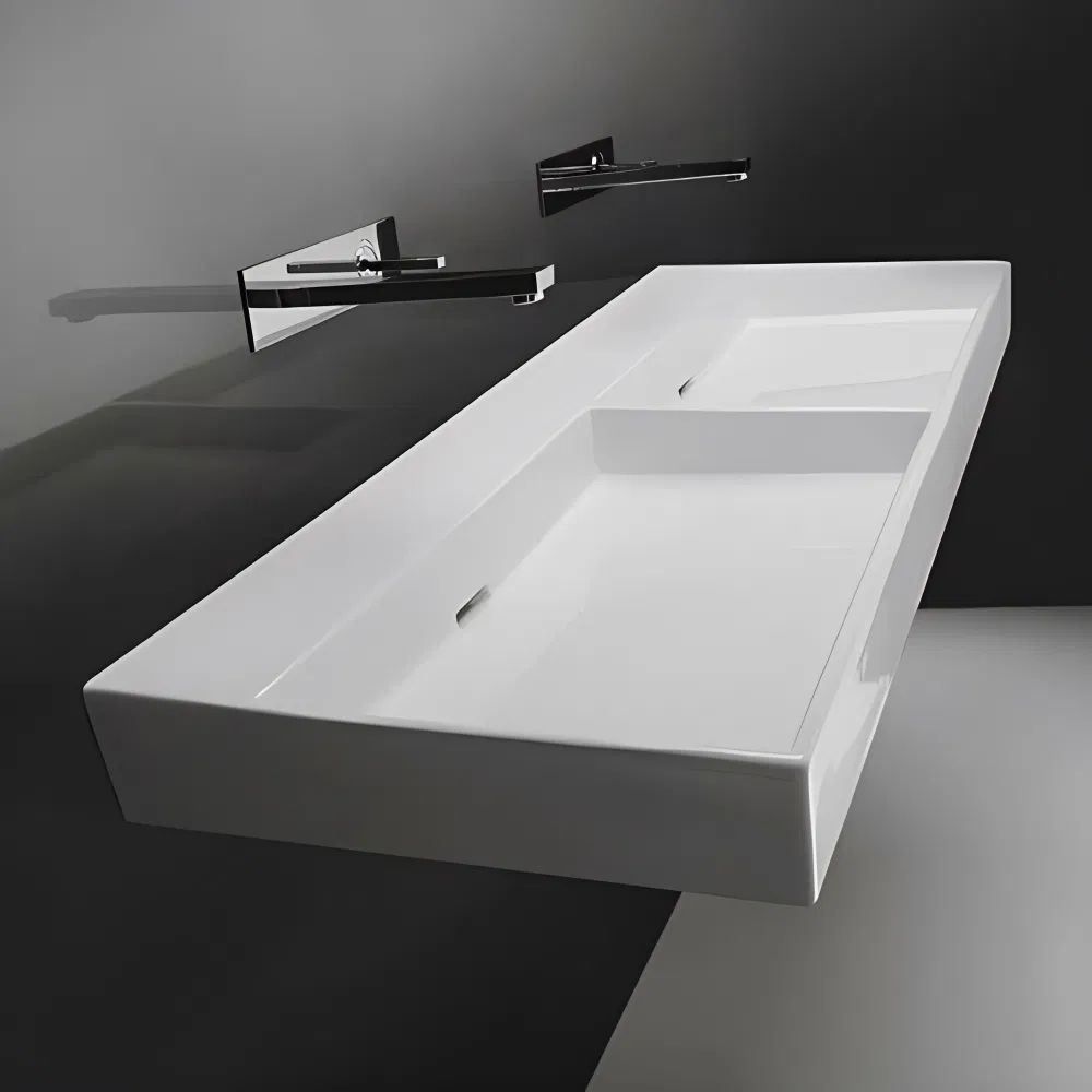 Luxurious Solid Surface Bath Cabinet with Elegant Sink Design