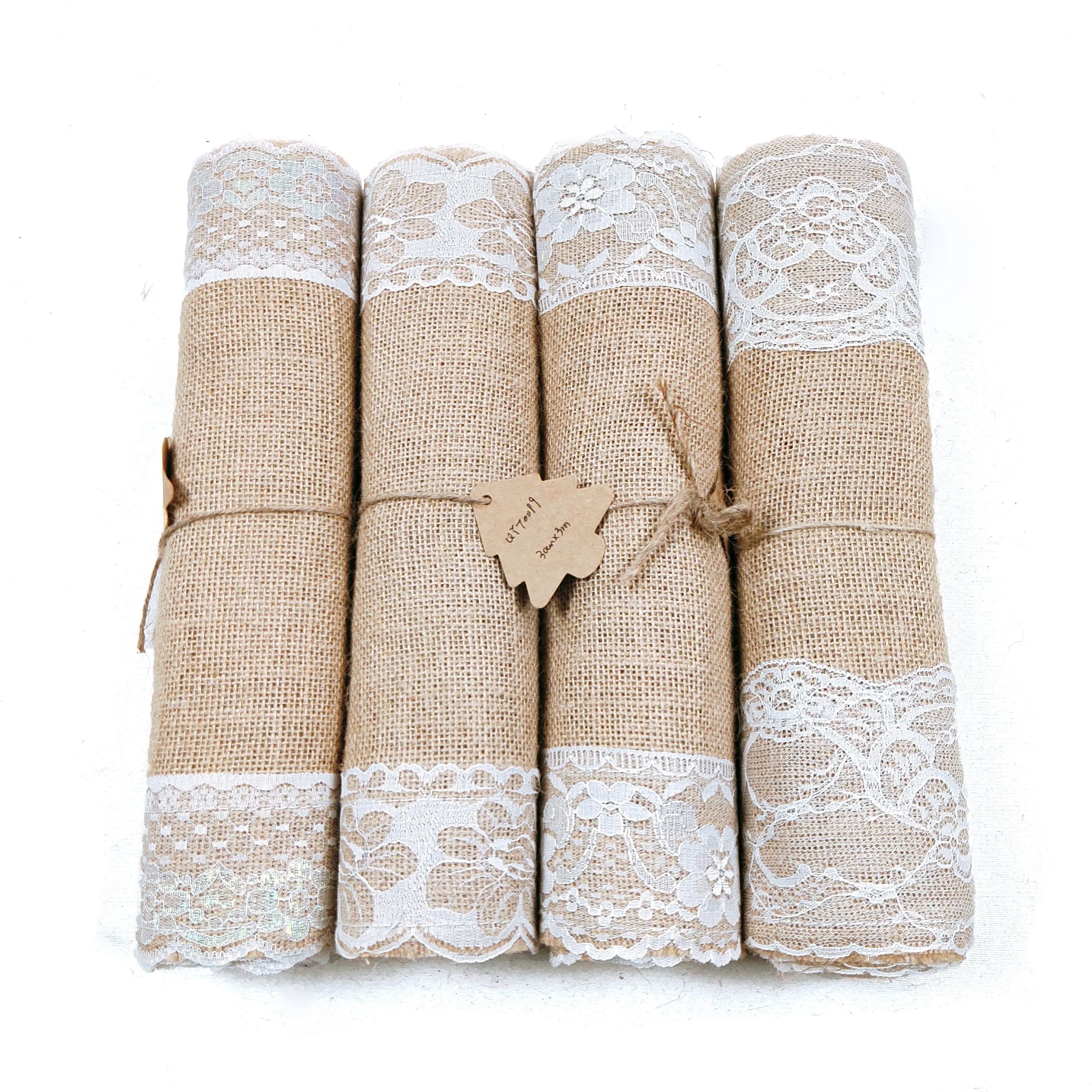 Handmade Country House Table Runner and Burlap Placemats for Christmas