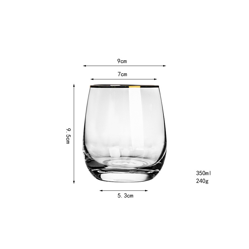 Premium Wine Glass Borosilicate Crystal Clear Stemless Wine Glasses for Red Wine Juice Water