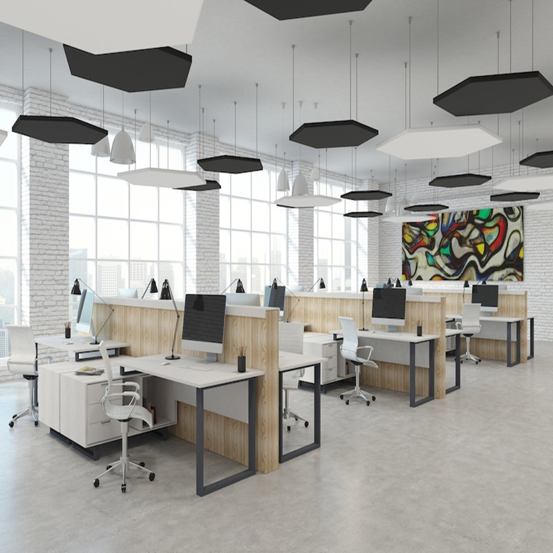 Huamei Factory Suspended Board Hexagon Fiberglass Acoustic Ceiling Cloud Ceiling