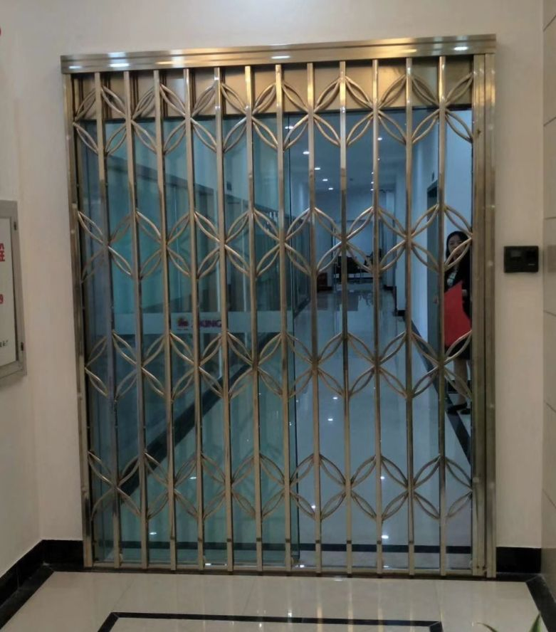 High-Grade Aluminum Anti-Theft Security Folding Grille Windows and Doors Modern Sliding Design Burglar Proof for Hotels Accordion Door