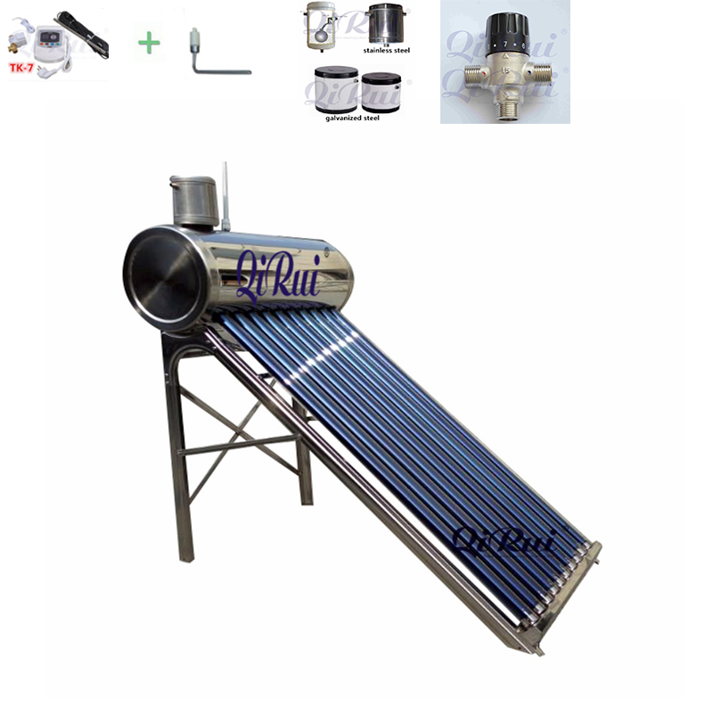 Wholesale 50L- 500L All Stainless Steel Solar Hot Water Heating System Price High Efficiency Low Pressure Direct Vacuum Tube Solar Geyser Water Heater for Home