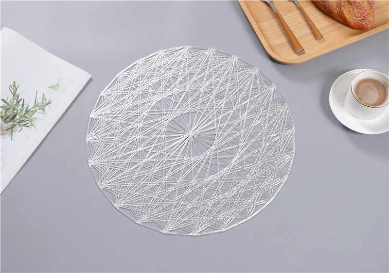 PVC Placemat Hot Stamping Hollow Pad Anti-Slip Coffee Table Decorative Accessories