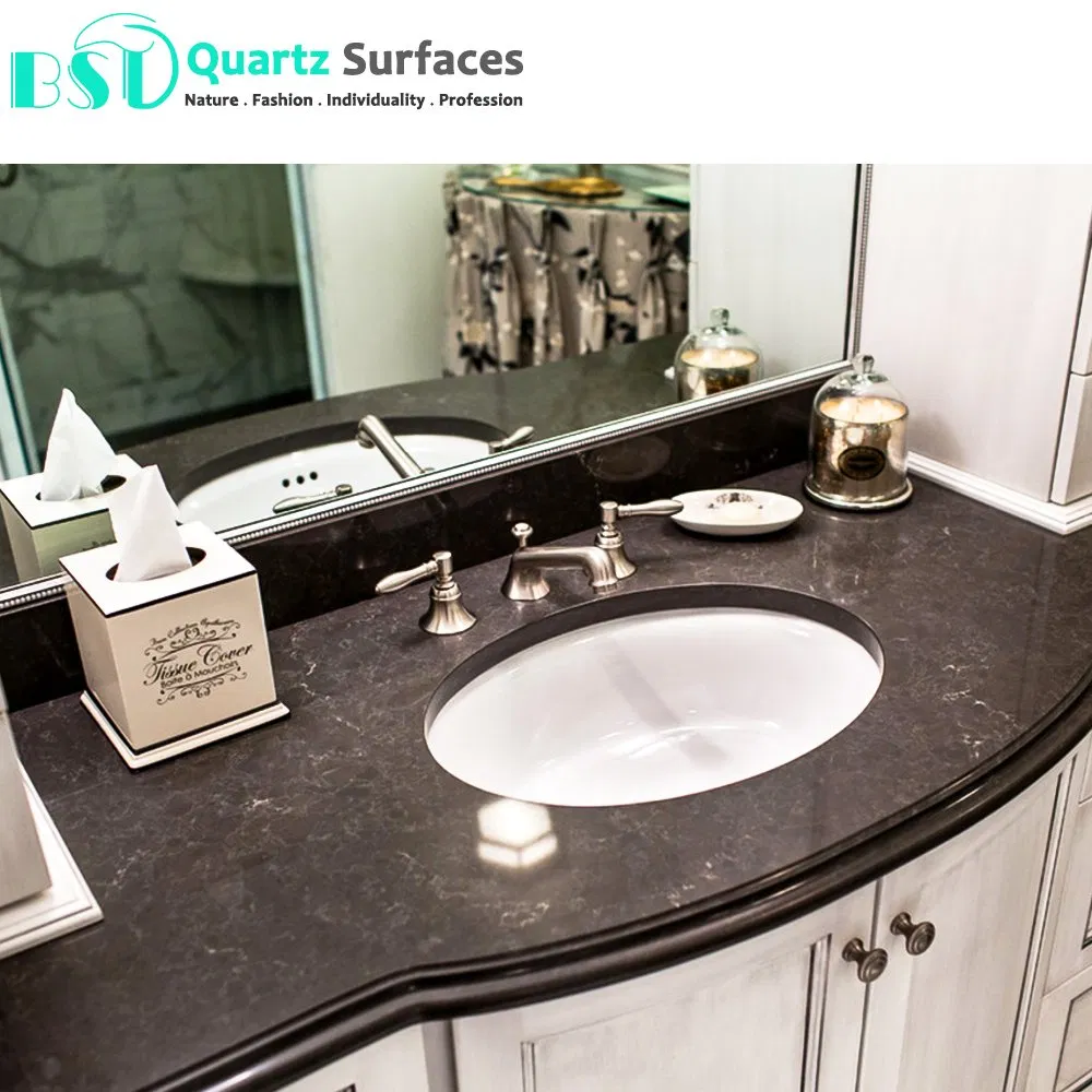 Piatra Grey Zero Silica No Silicon Stone Safe Surfaces for Vanity Top