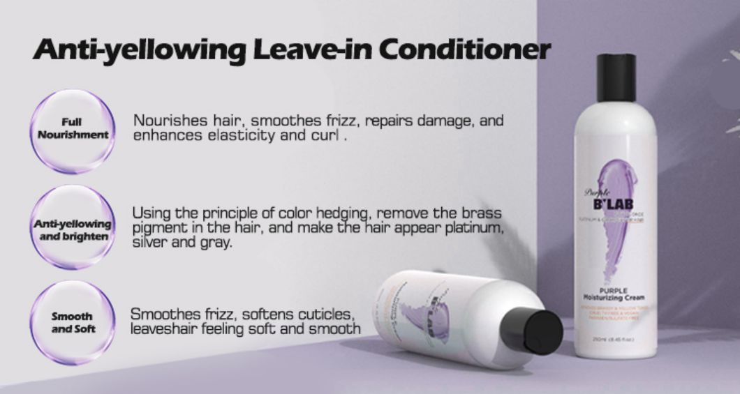Customize Private Label Anti-Yellowing and Brighten Leave-in Hair Conditioner
