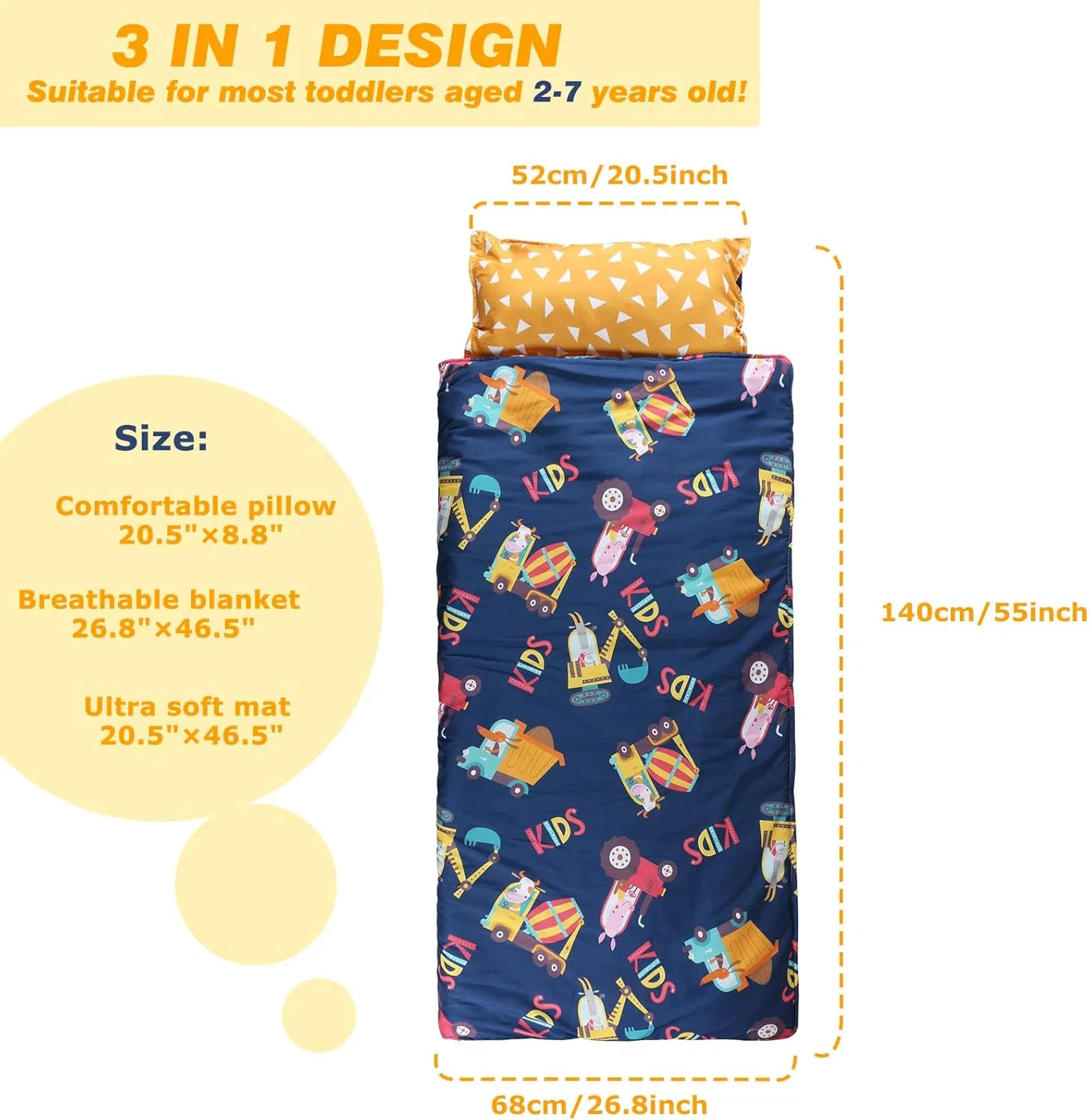 Portable Sleeping Mat Soft Microfiber Toddler Nap Mat