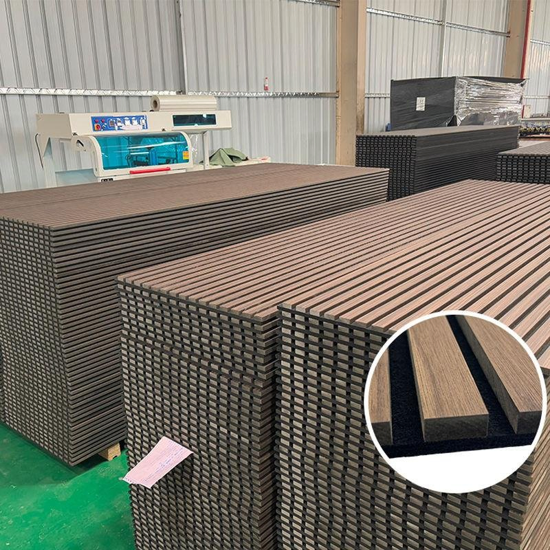 MDF Waterproof Fireproof Interior Acoustic Panels Wood Slat Sound Isolation Wall Panel for Home Decor