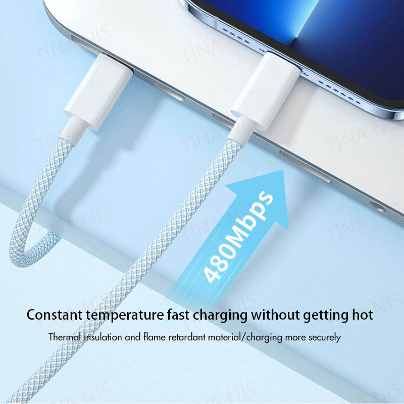 USB-C кабель 20W PD для быстрой зарядки, 1-2 м